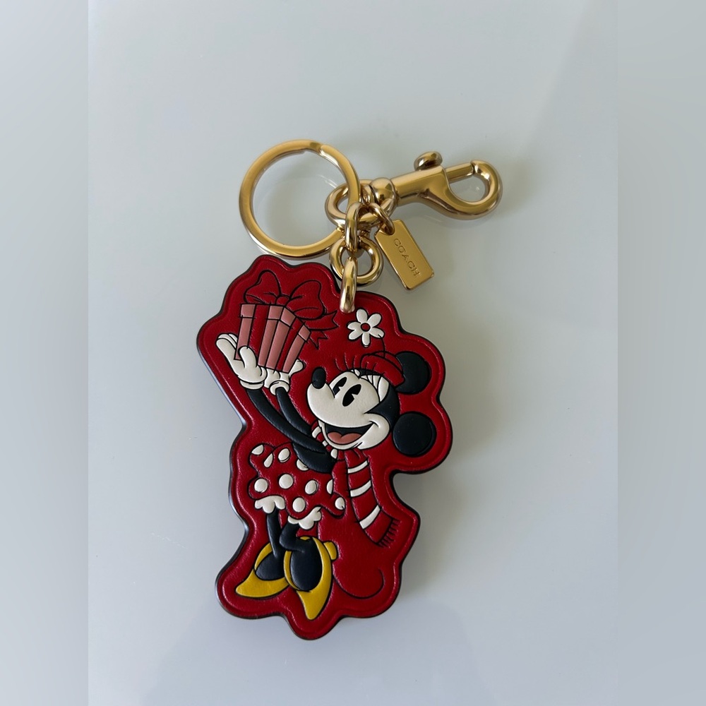 Coach Disney Christmas Minnie Mouse Keychain Bag Charm
